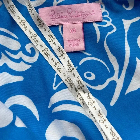 LILLY PULITZER Shianne Azure Ariel Blue Tides Dress sz XS Sleeveless NWOT - Picture 6 of 8